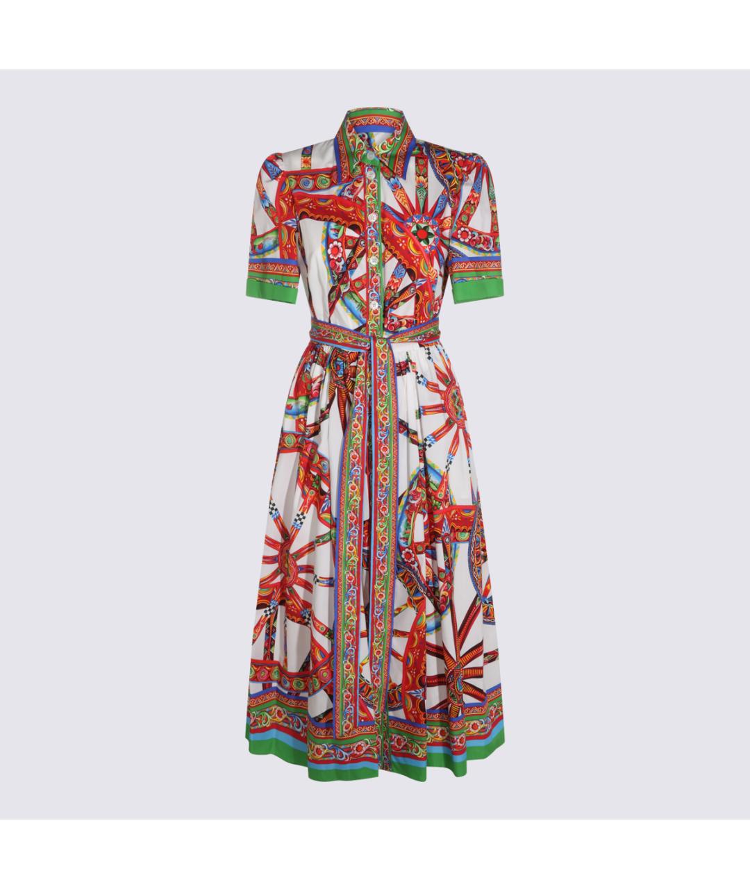 DOLCE&GABBANA Мульти хлопковое повседневное платье, фото 2