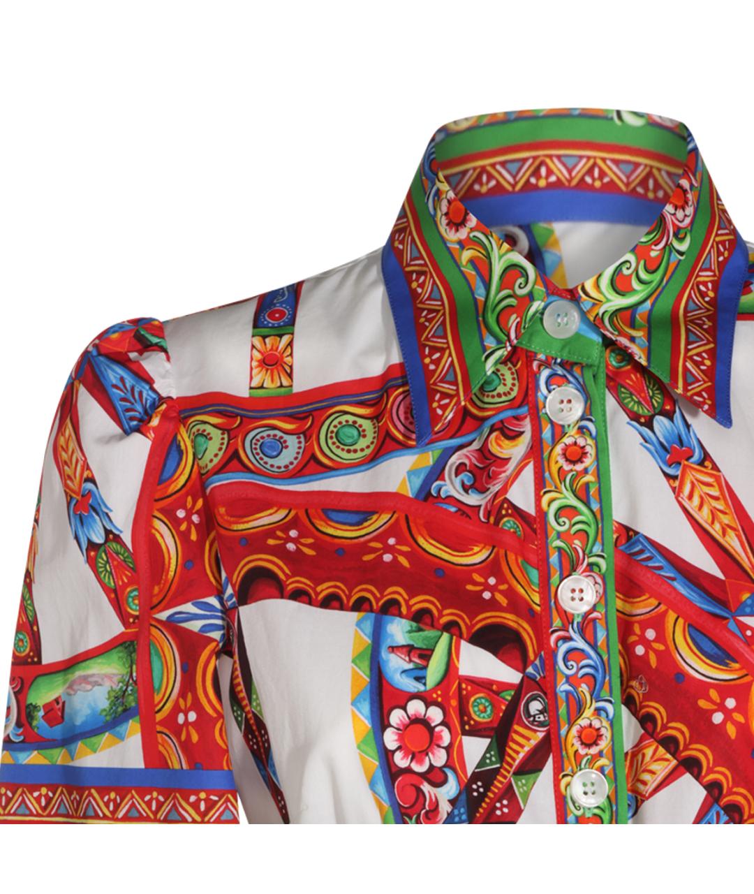 DOLCE&GABBANA Мульти хлопковое повседневное платье, фото 7
