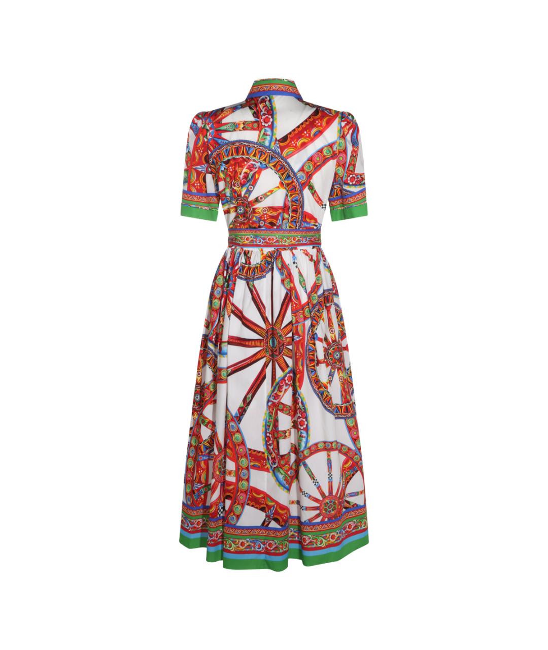 DOLCE&GABBANA Мульти хлопковое повседневное платье, фото 3