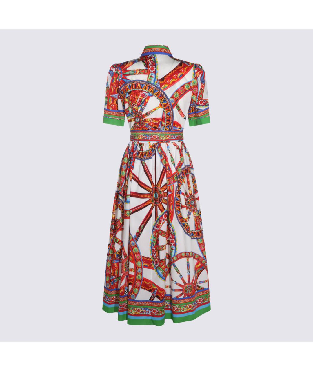 DOLCE&GABBANA Мульти хлопковое повседневное платье, фото 4