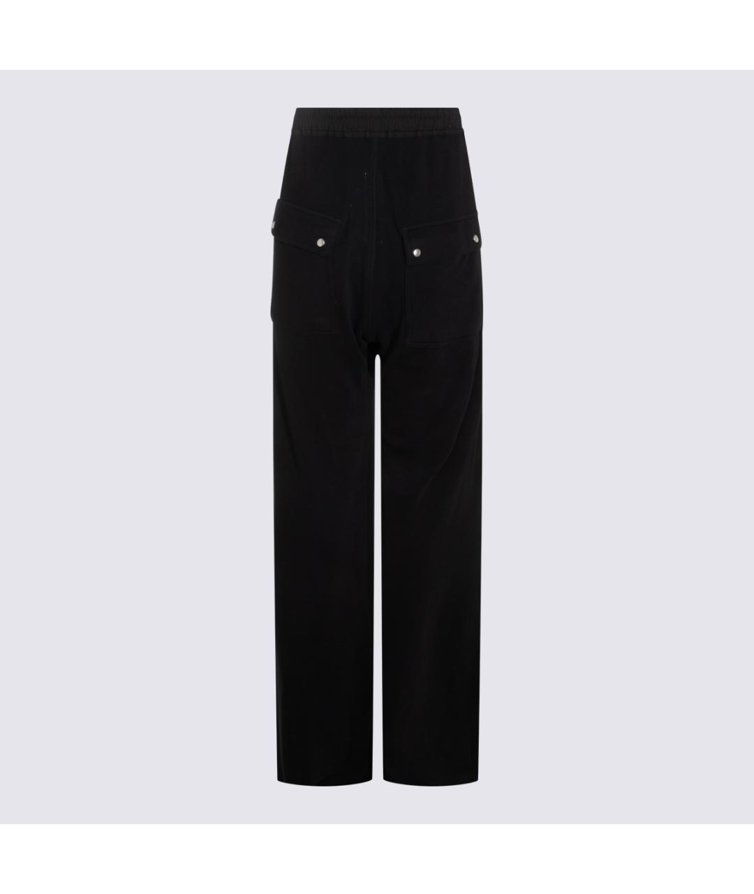 RICK OWENS Черные хлопковые повседневные брюки, фото 4