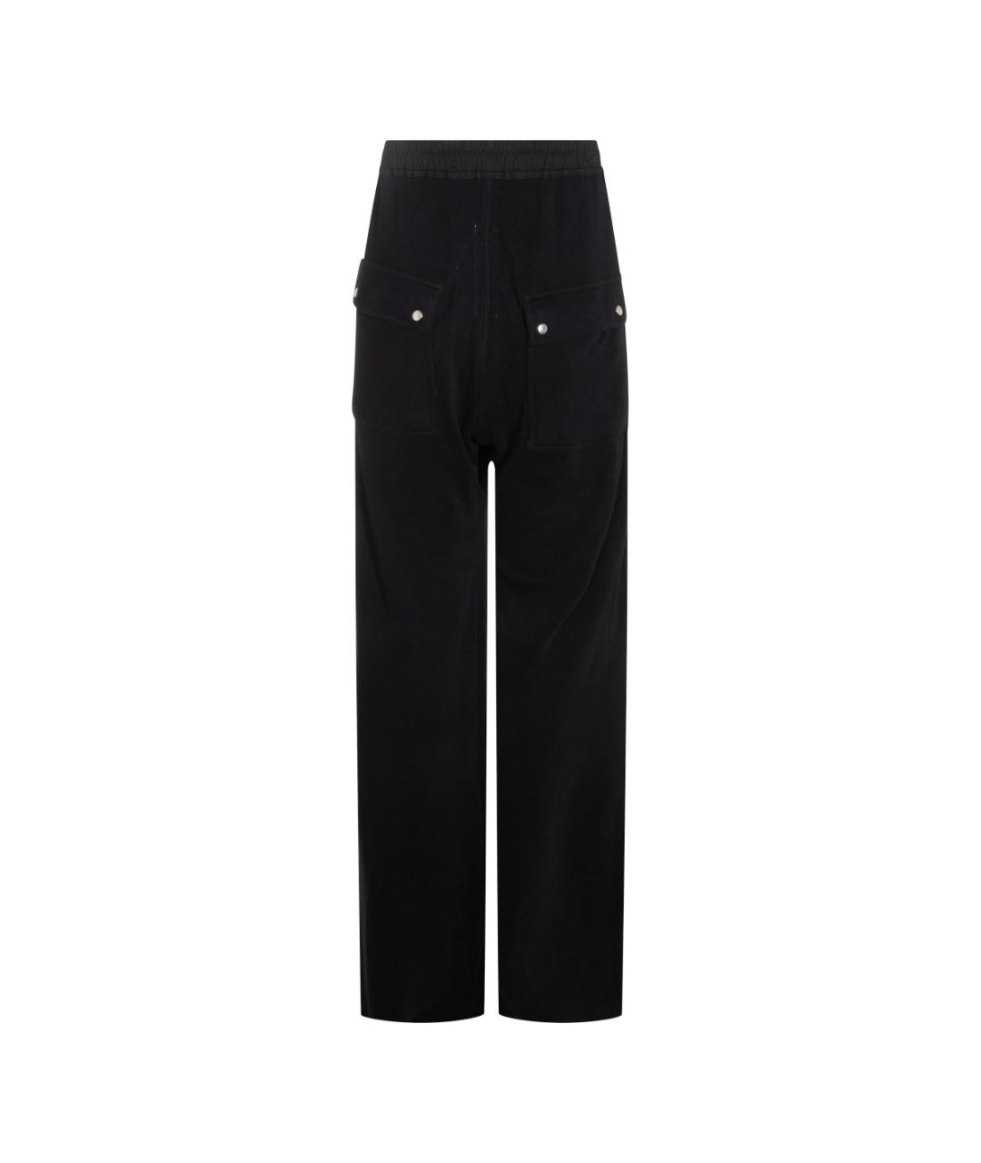 RICK OWENS Черные хлопковые повседневные брюки, фото 3