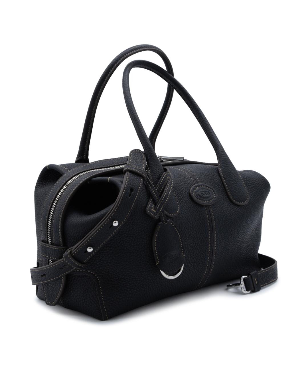 TOD'S Черная кожаная сумка тоут, фото 3
