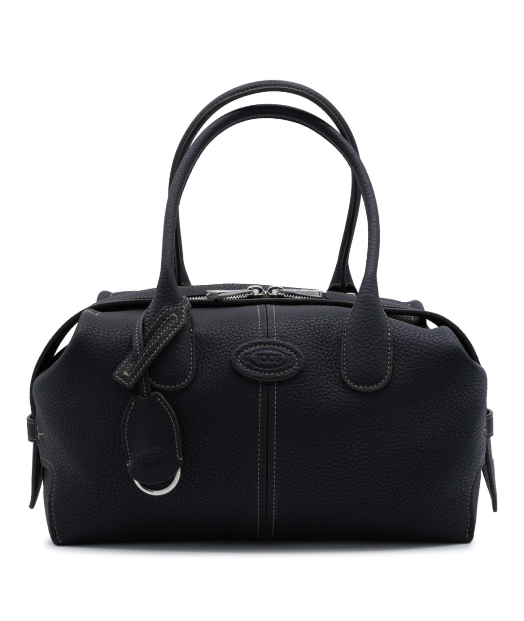 TOD'S Черная кожаная сумка тоут, фото 1