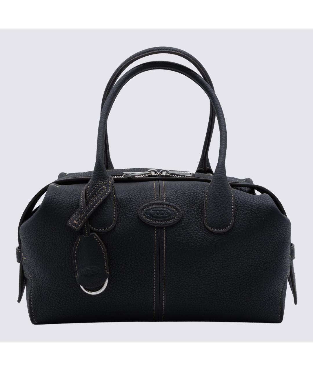 TOD'S Черная кожаная сумка тоут, фото 2
