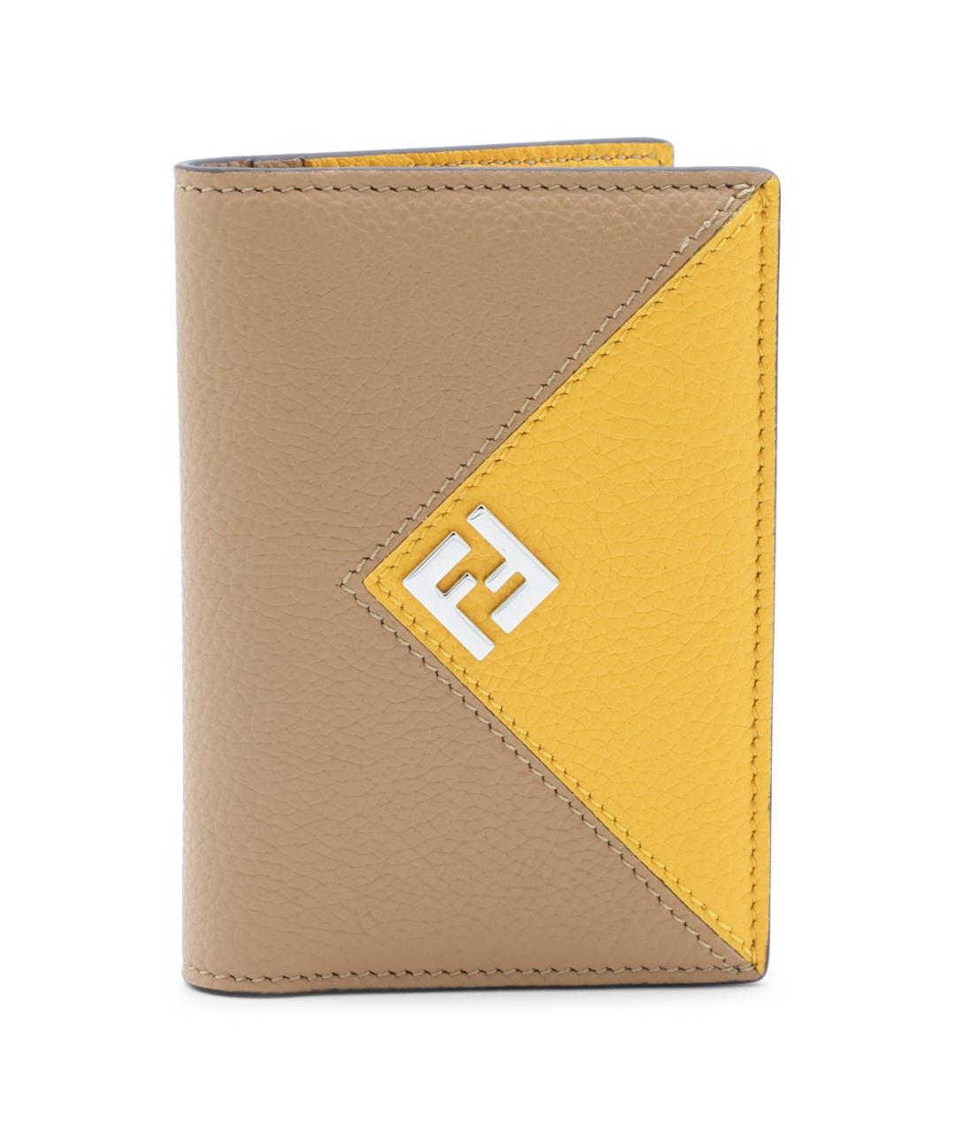 FENDI Бежевый кожаный кошелек, фото 1