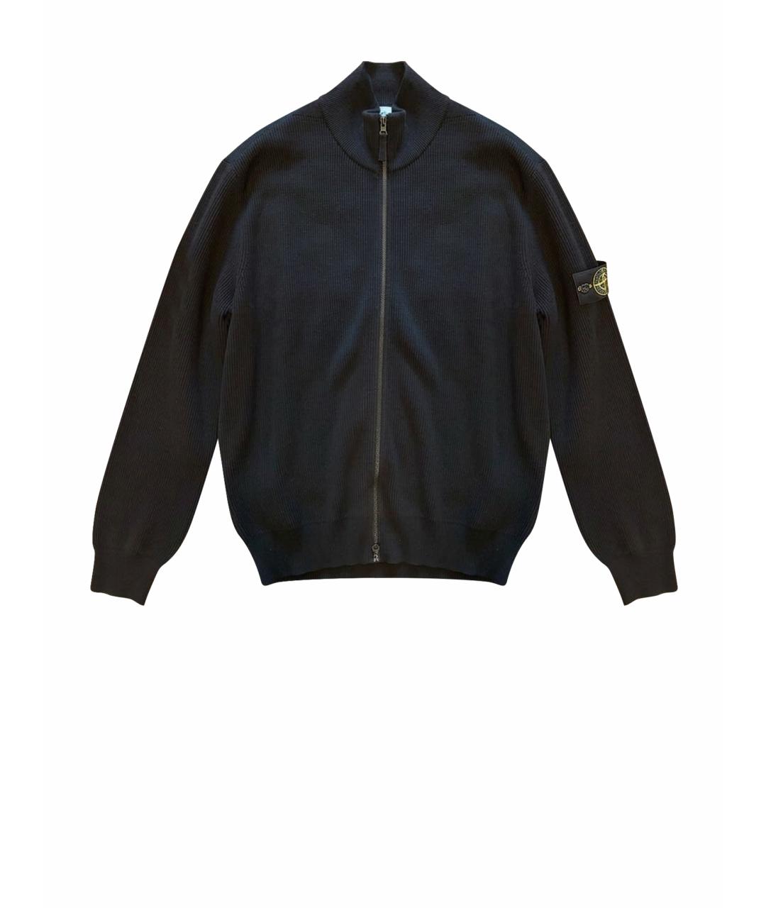 STONE ISLAND Черный хлопковый джемпер / свитер, фото 1