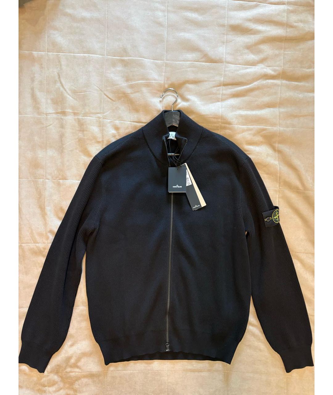 STONE ISLAND Черный хлопковый джемпер / свитер, фото 5