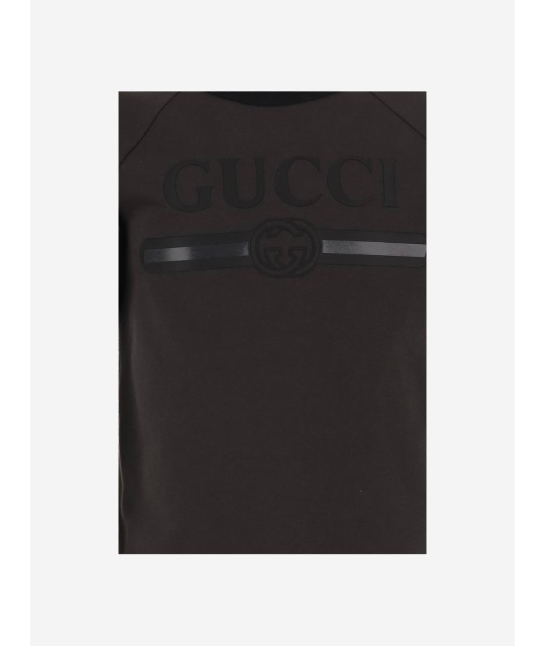 GUCCI Серая хлопковая детская футболка, фото 3