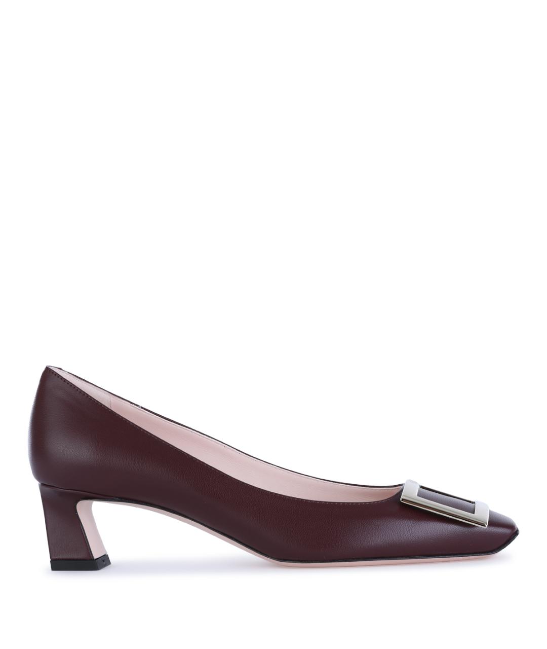 ROGER VIVIER Бордовые кожаные туфли, фото 1