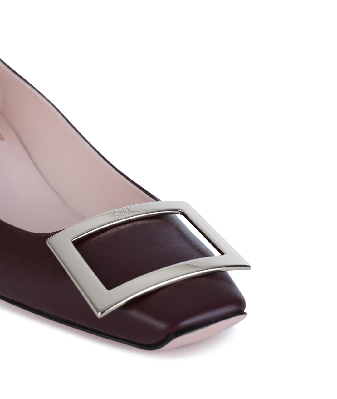 ROGER VIVIER Бордовые кожаные туфли, фото 4
