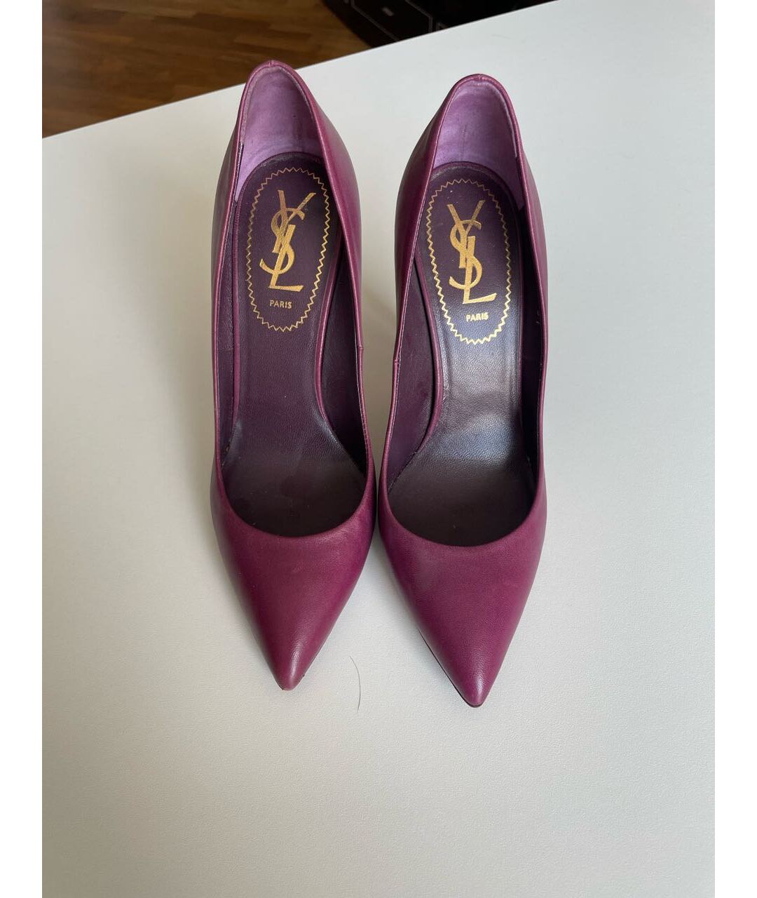 SAINT LAURENT Фиолетовые кожаные туфли, фото 2