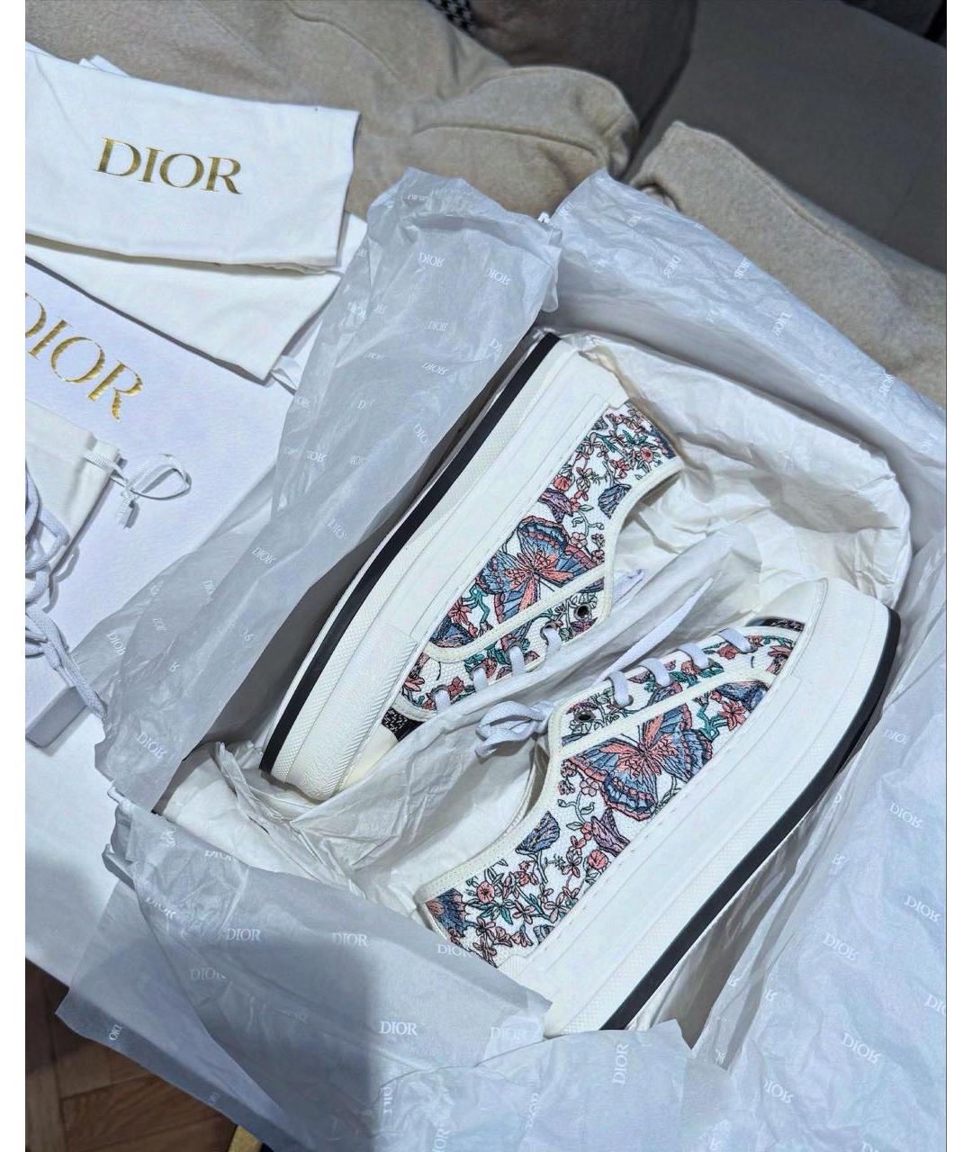 CHRISTIAN DIOR Белые текстильные кеды, фото 2