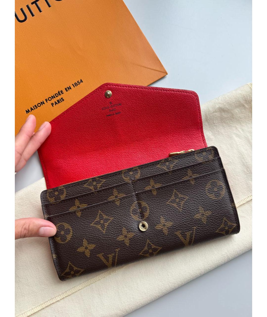 LOUIS VUITTON Коричневый кошелек, фото 5