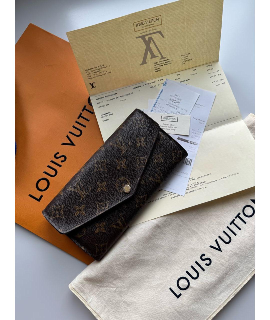 LOUIS VUITTON Коричневый кошелек, фото 2