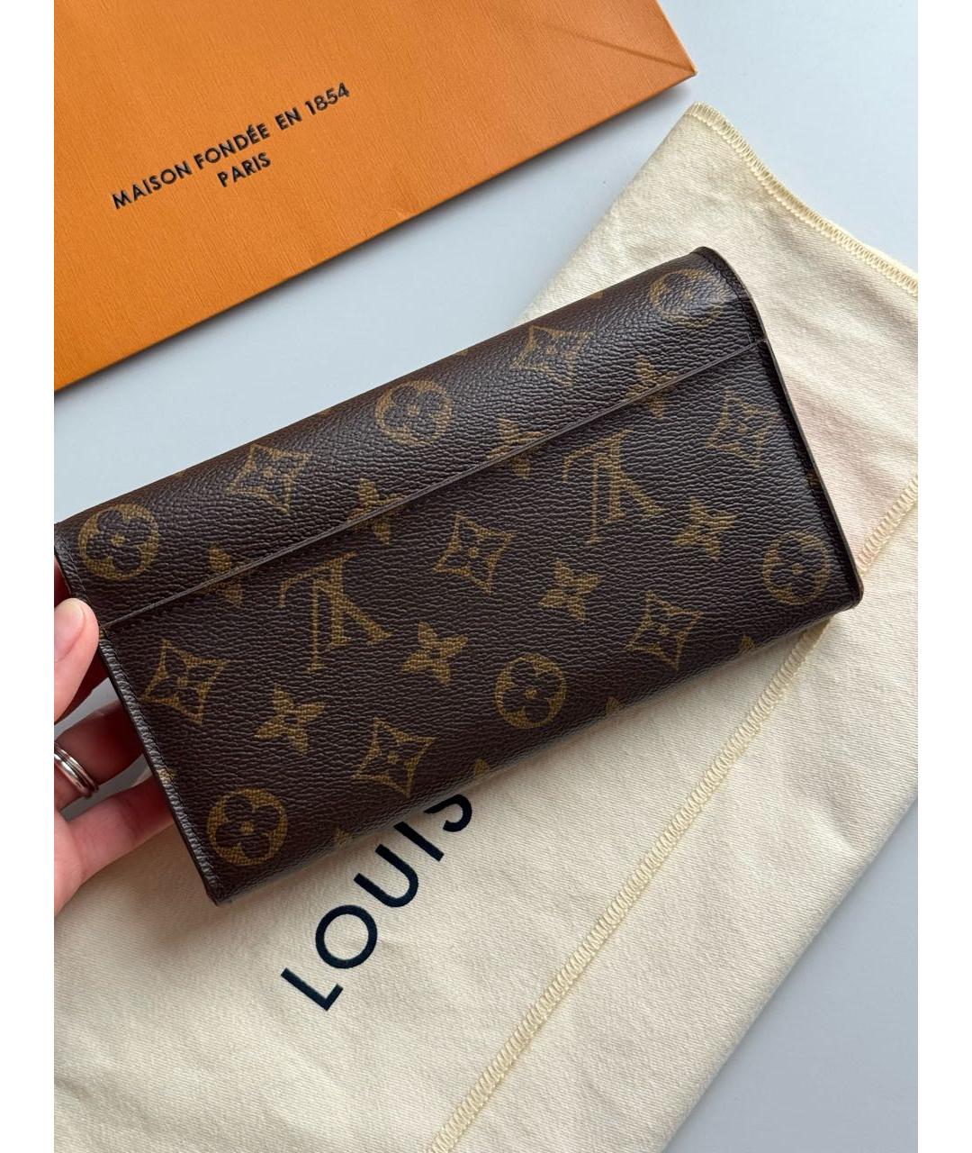 LOUIS VUITTON Коричневый кошелек, фото 3