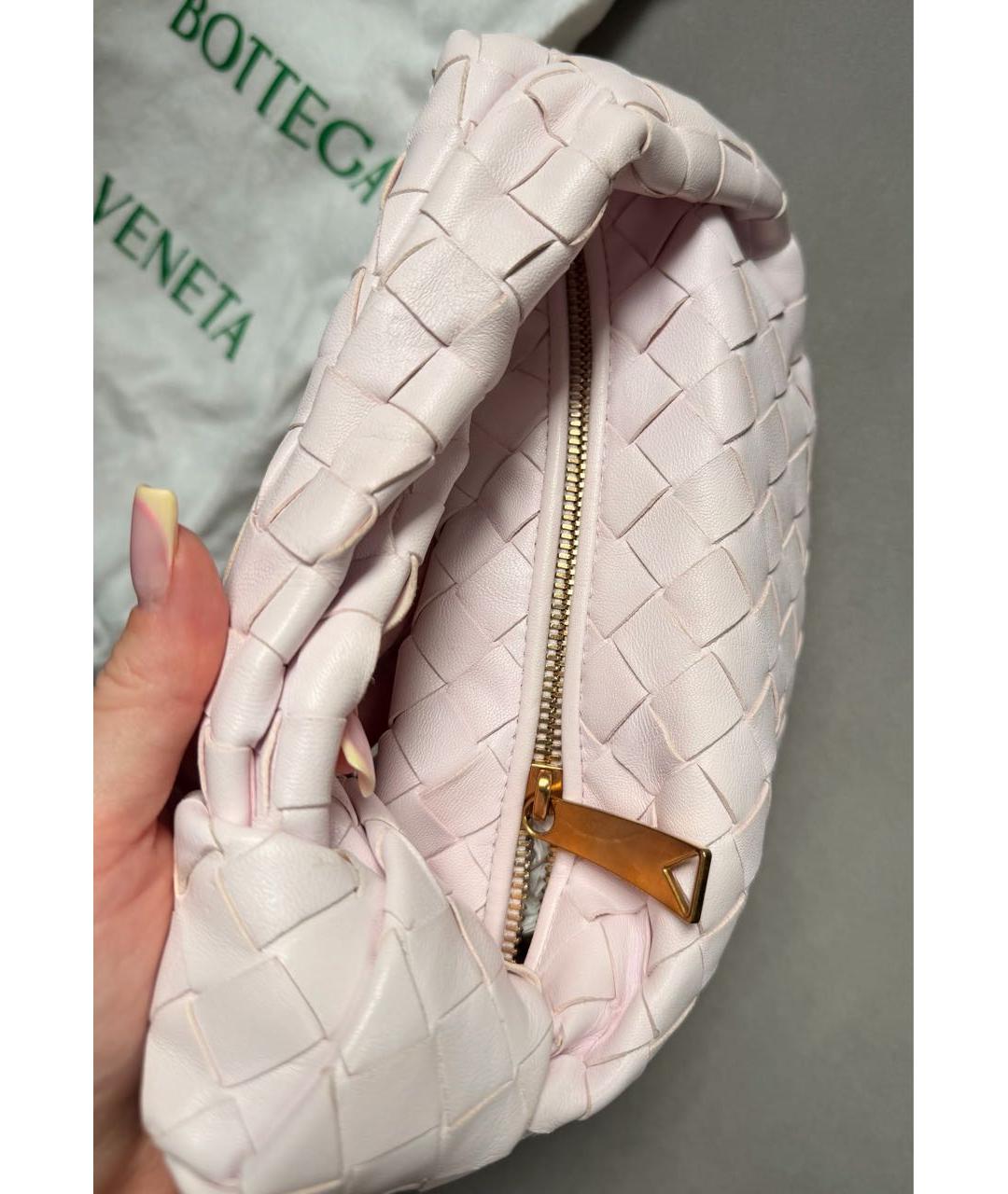 BOTTEGA VENETA Розовая кожаная сумка с короткими ручками, фото 3