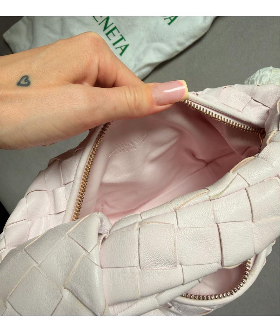 BOTTEGA VENETA Розовая кожаная сумка с короткими ручками, фото 5