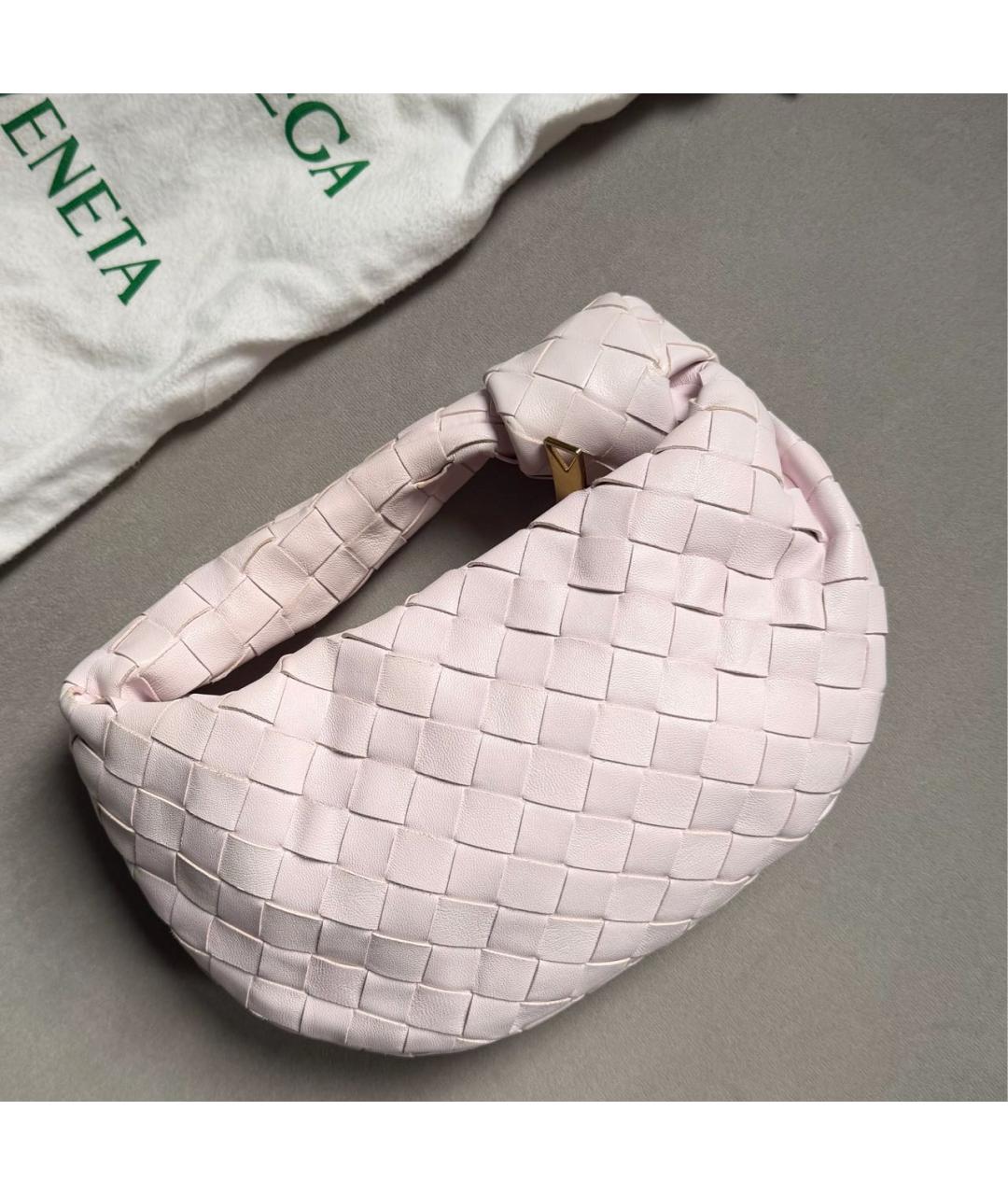 BOTTEGA VENETA Розовая кожаная сумка с короткими ручками, фото 4