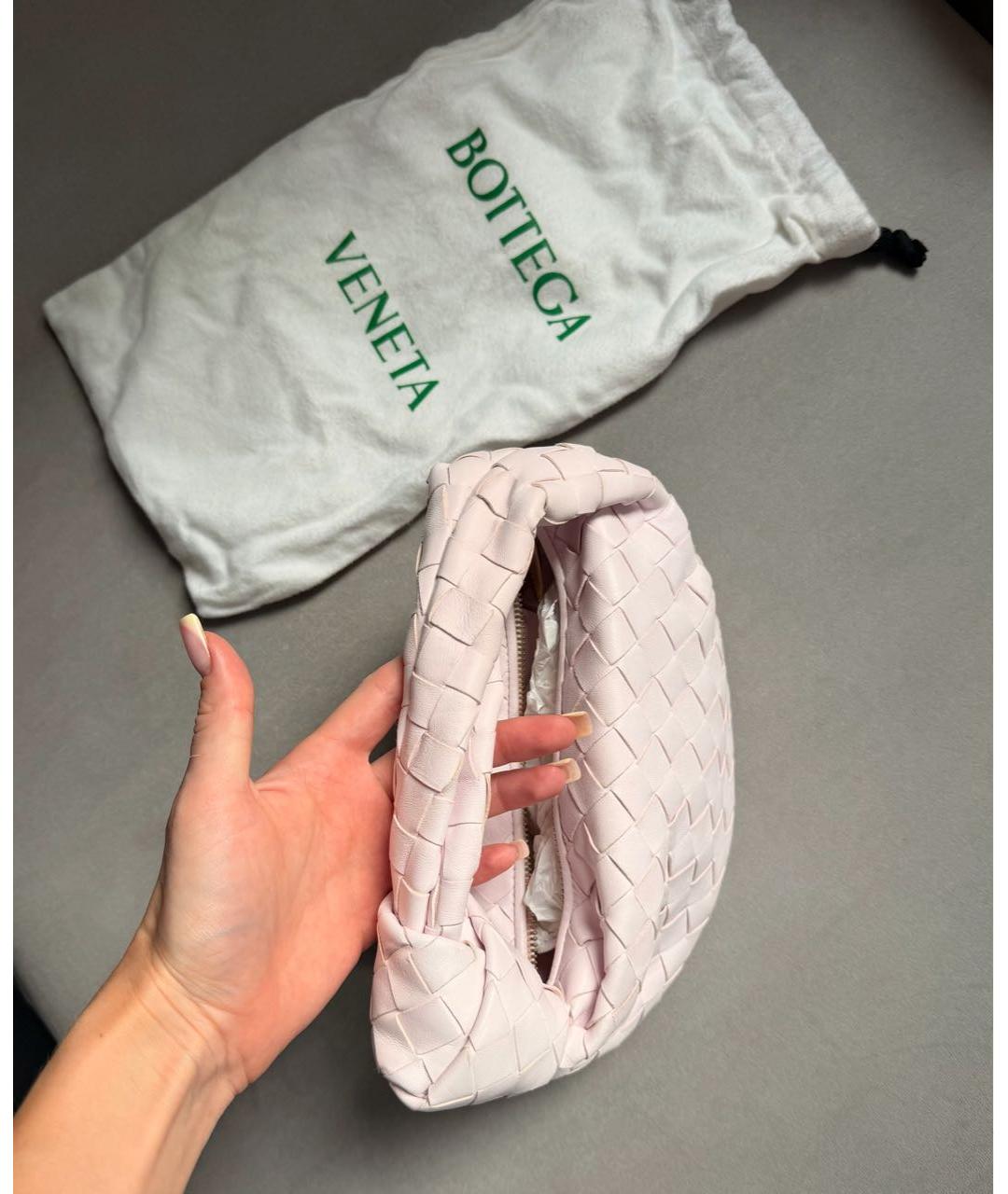 BOTTEGA VENETA Розовая кожаная сумка с короткими ручками, фото 8
