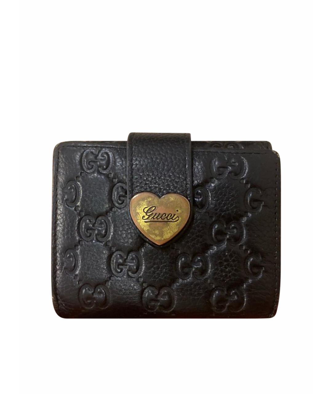 GUCCI Черный кожаный кошелек, фото 1