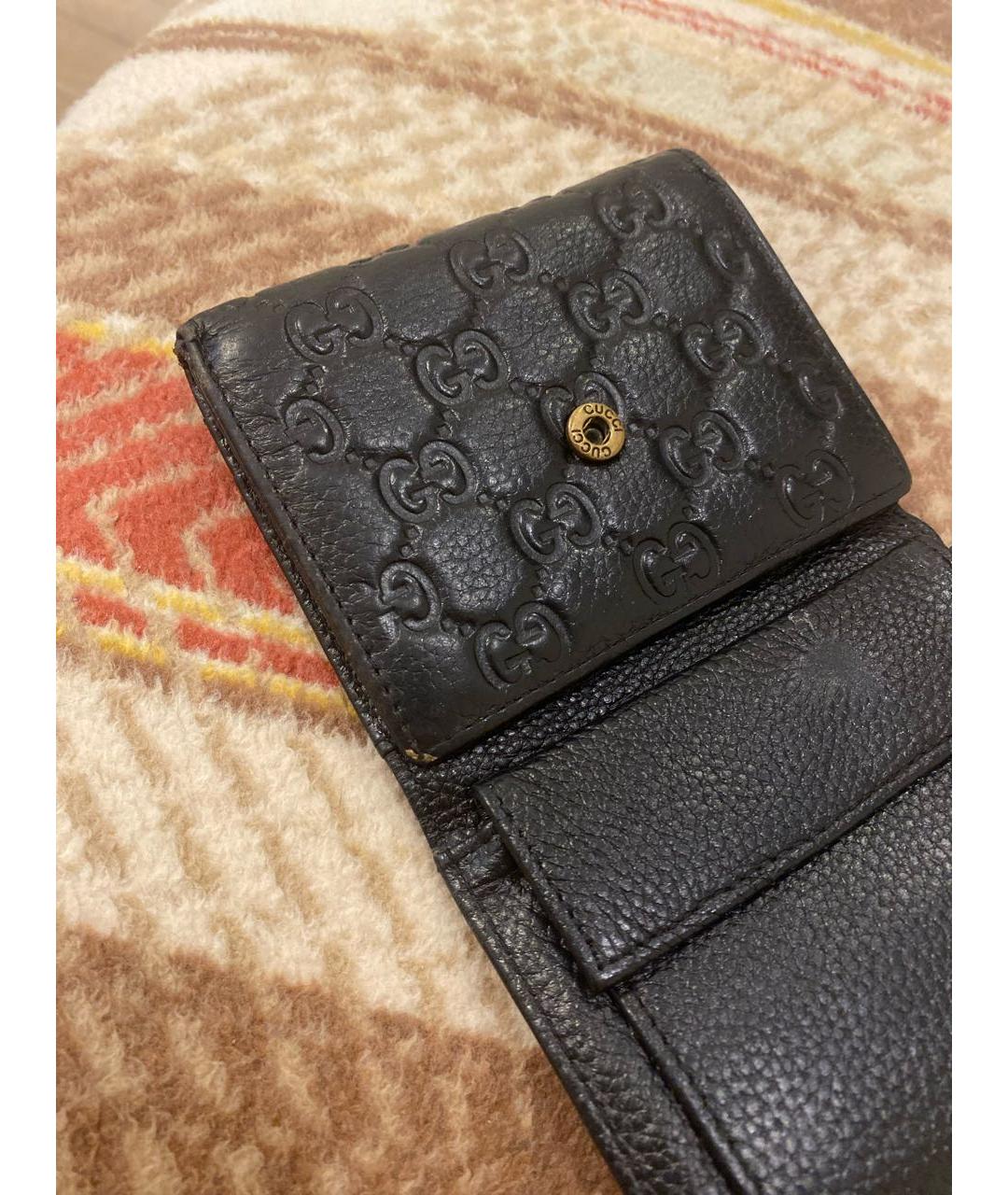 GUCCI Черный кожаный кошелек, фото 6