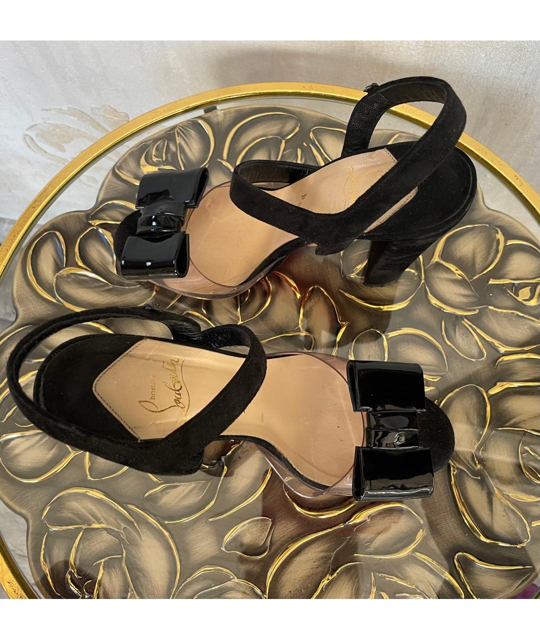 CHRISTIAN LOUBOUTIN Черные замшевые босоножки, фото 3