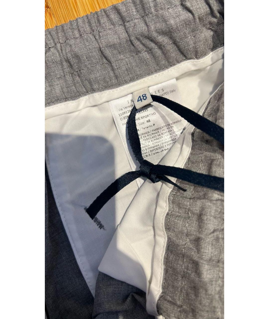MONCLER Серые хлопковые повседневные брюки, фото 4