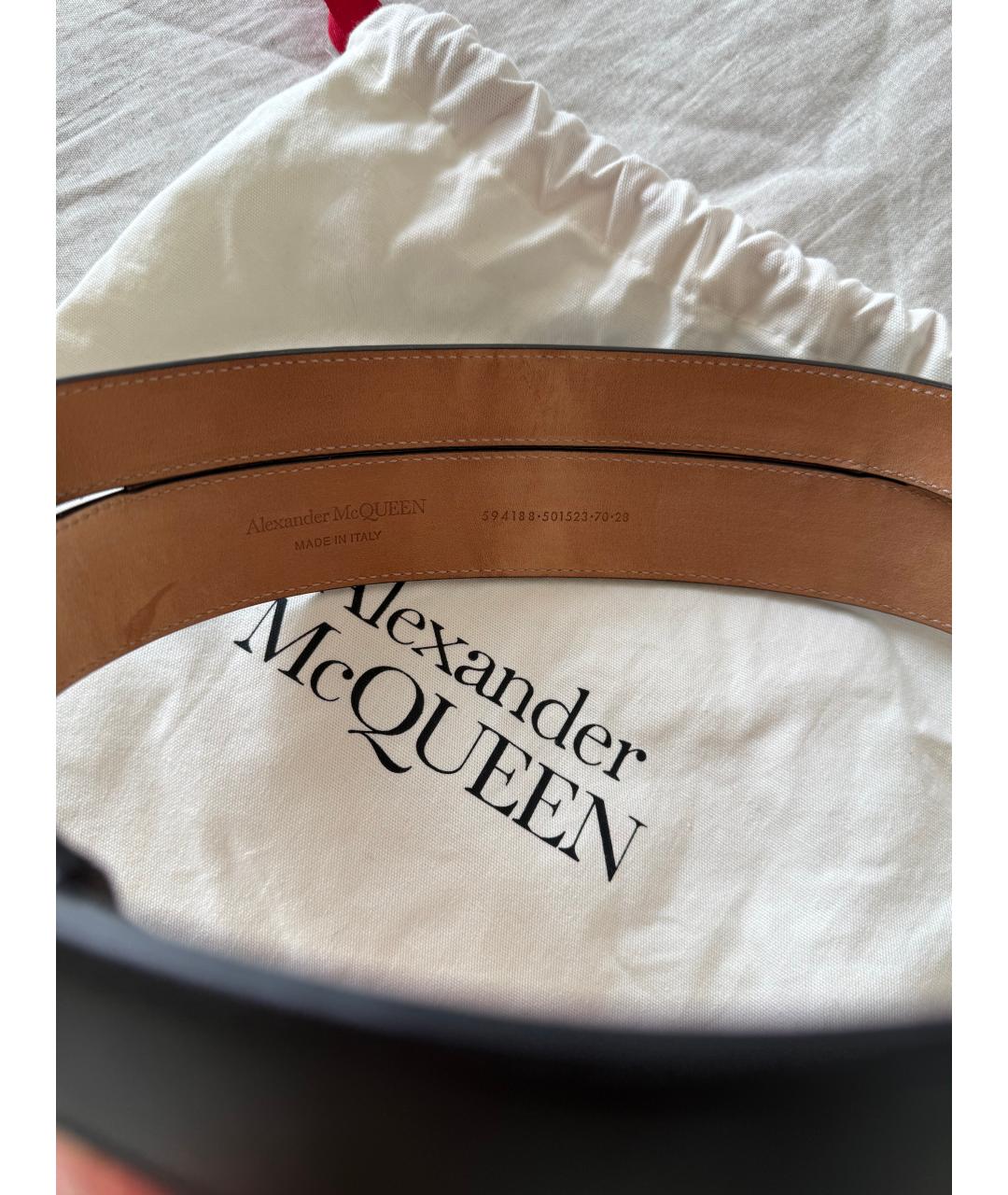 ALEXANDER MCQUEEN Черный кожаный ремень, фото 3