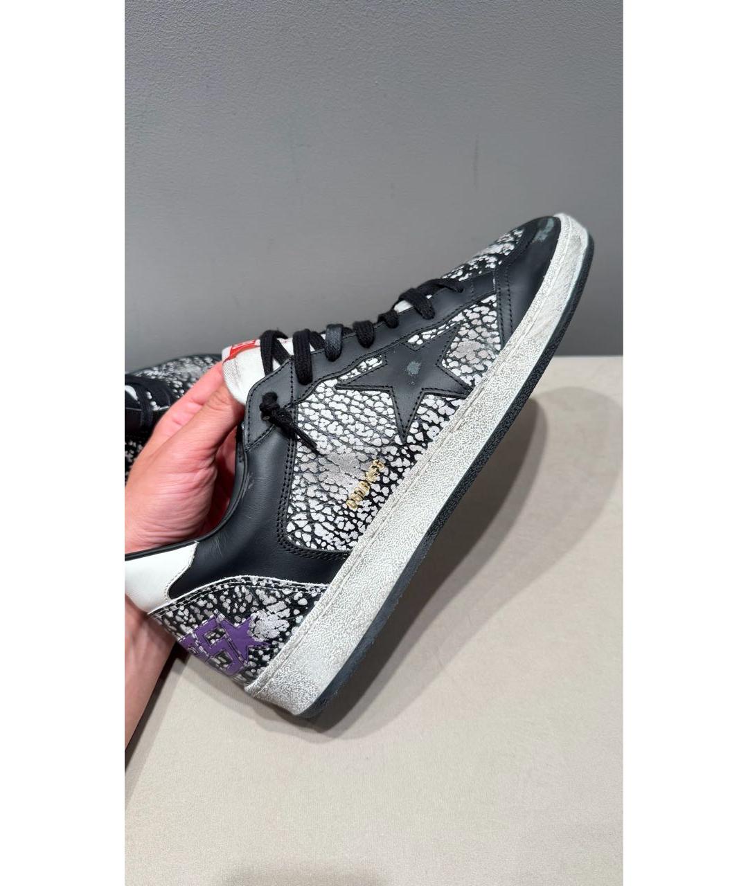 GOLDEN GOOSE Черные кожаные низкие кроссовки / кеды, фото 7
