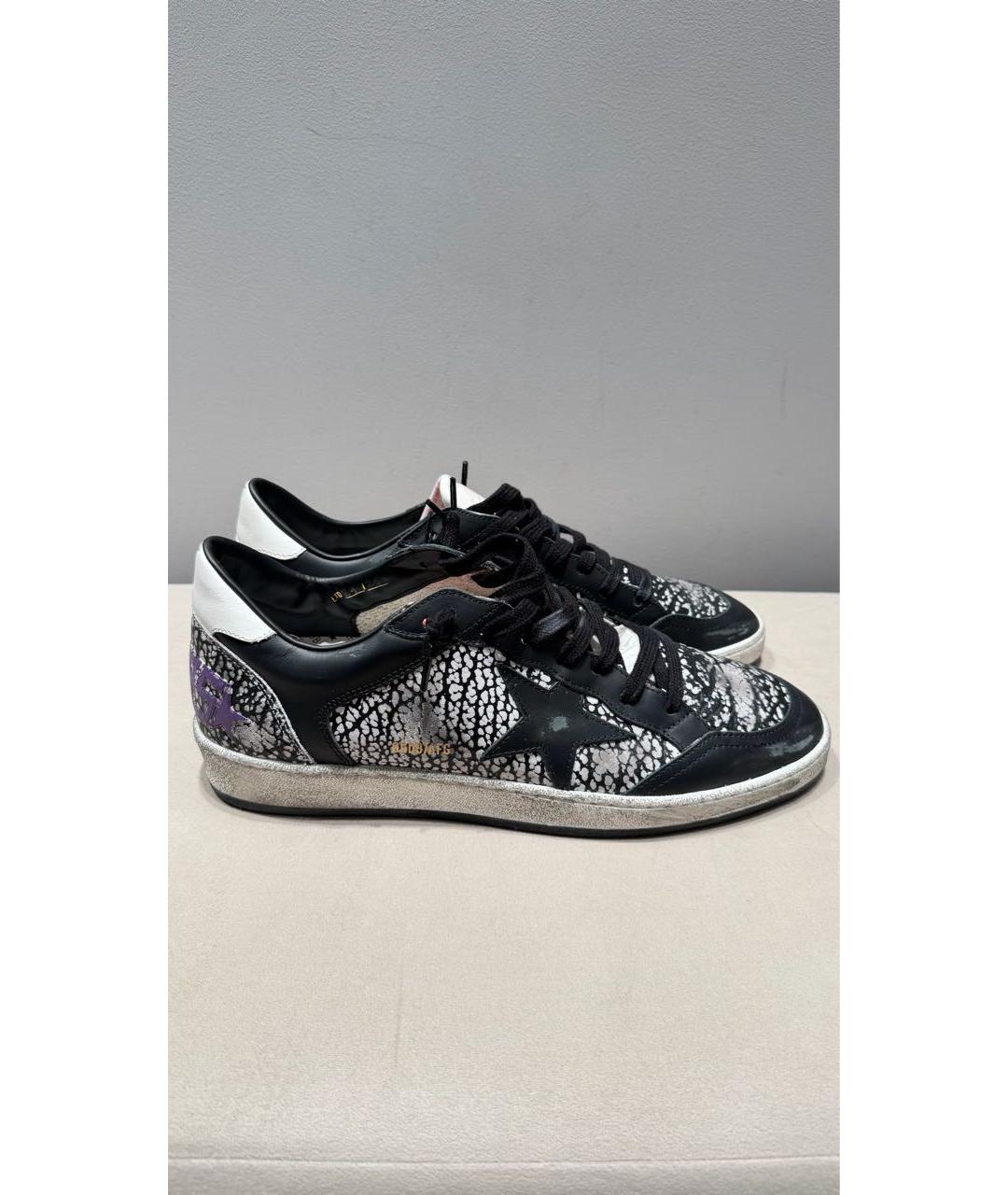GOLDEN GOOSE Черные кожаные низкие кроссовки / кеды, фото 9