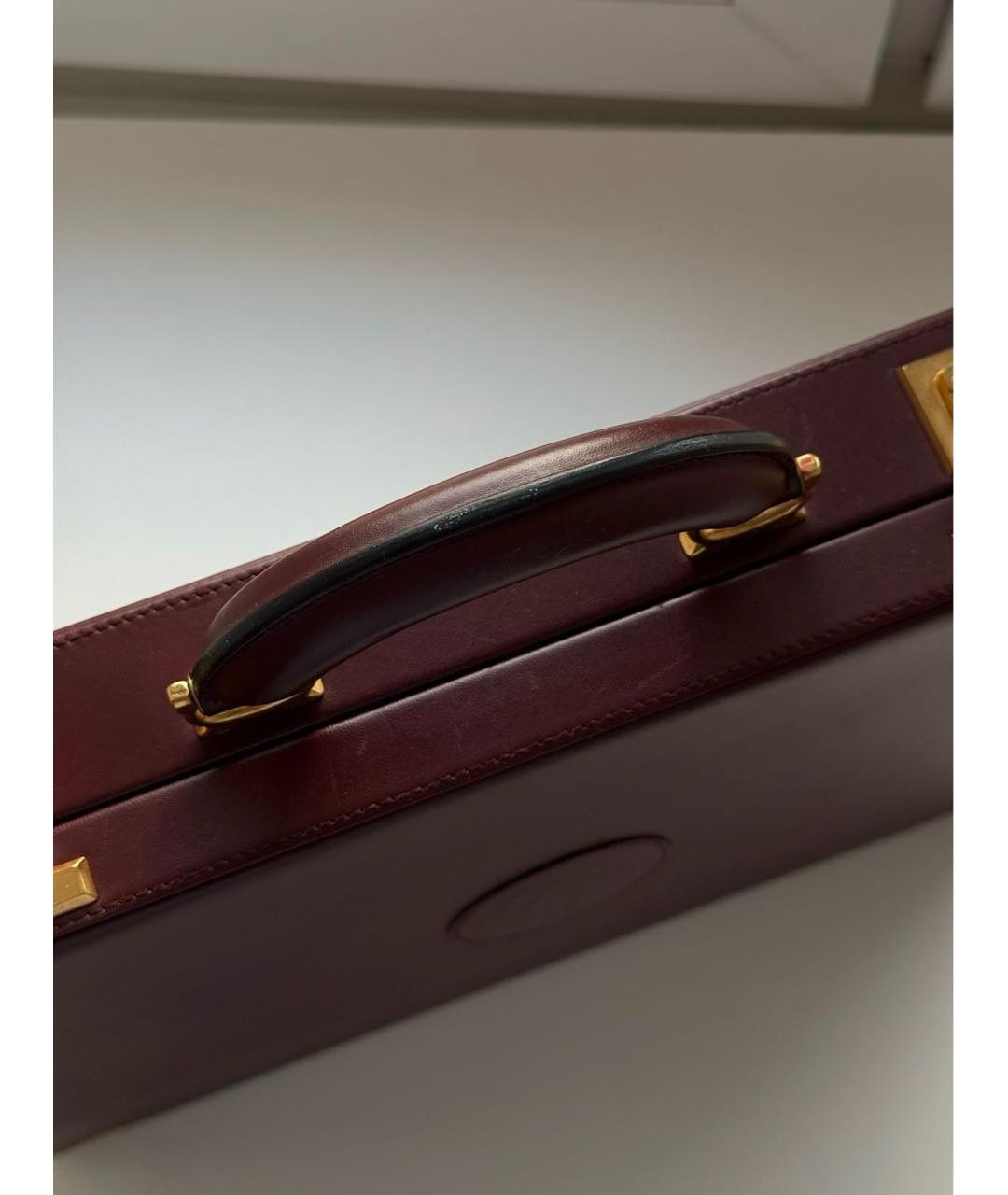 CARTIER Бордовый кожаный портфель, фото 5
