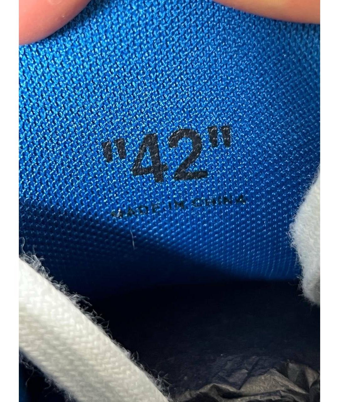 OFF-WHITE Синие низкие кроссовки / кеды из лакированной кожи, фото 5
