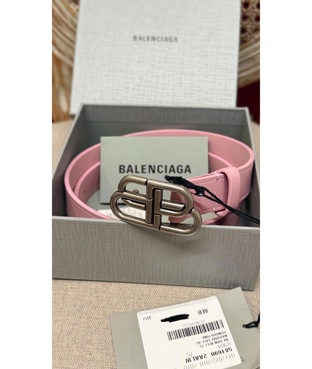 BALENCIAGA Розовый кожаный ремень, фото 2