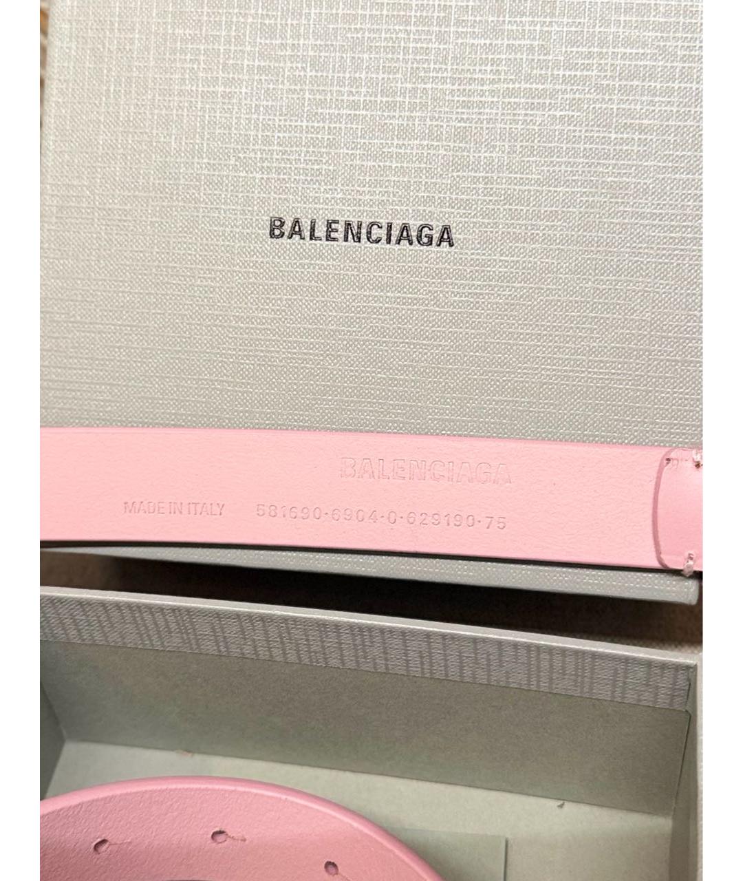 BALENCIAGA Розовый кожаный ремень, фото 5