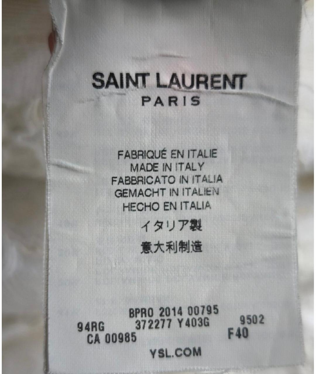SAINT LAURENT Белое шелковое коктейльное платье, фото 5