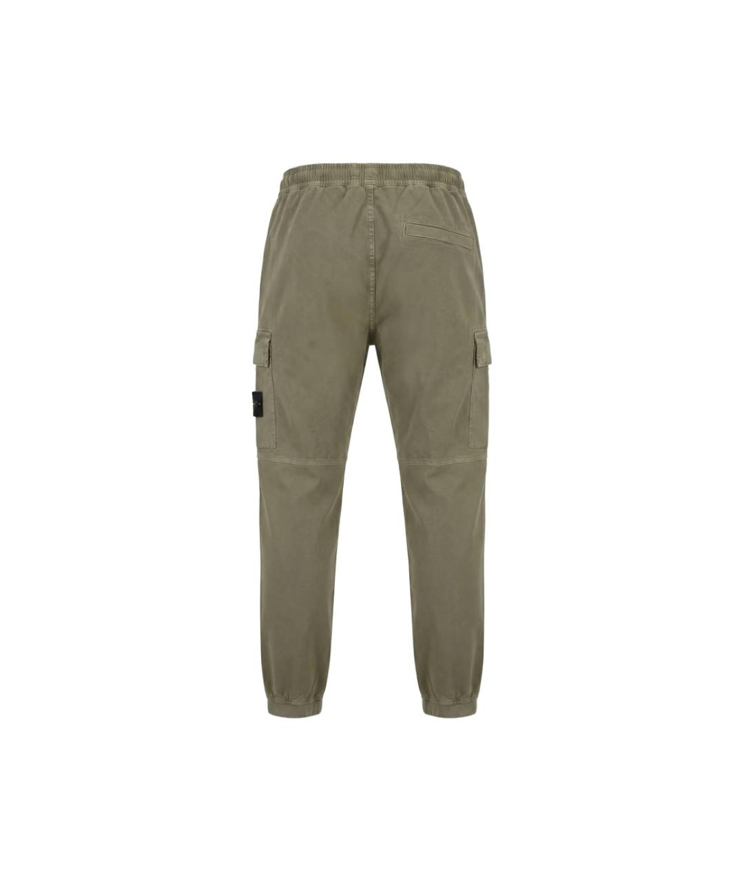 STONE ISLAND Зеленые хлопковые повседневные брюки, фото 5
