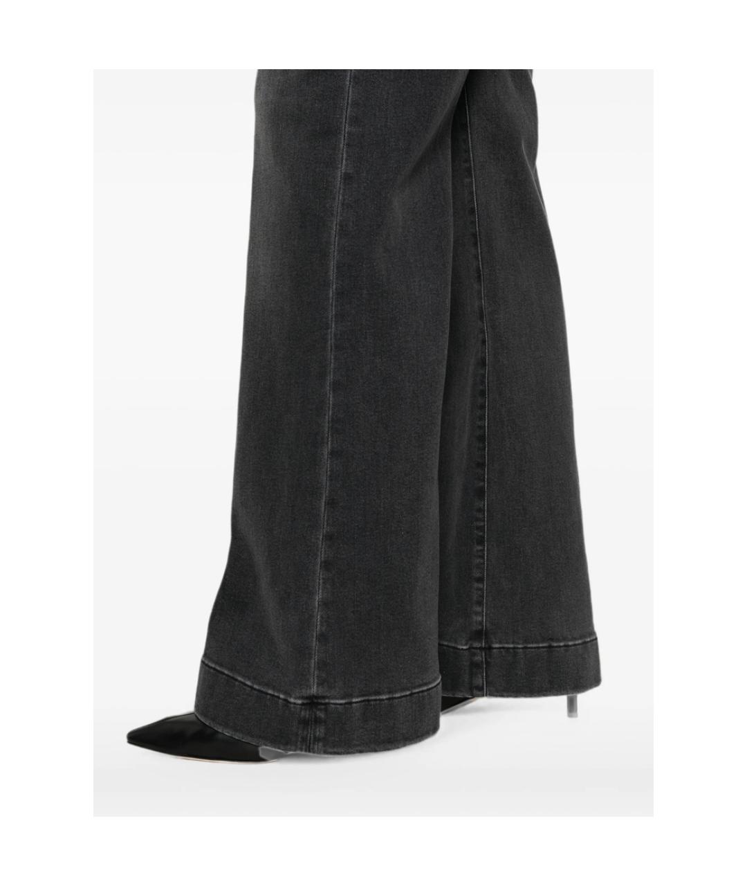 7 FOR ALL MANKIND Черные хлопковые прямые джинсы, фото 2