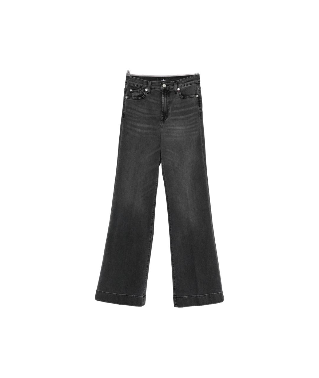 7 FOR ALL MANKIND Черные хлопковые прямые джинсы, фото 1