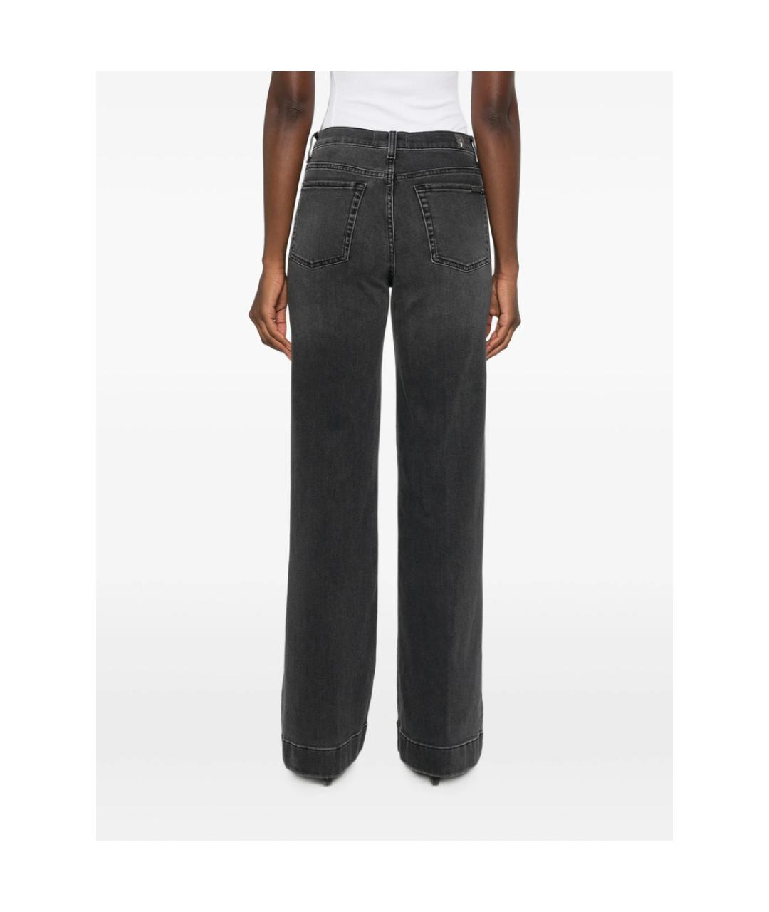 7 FOR ALL MANKIND Черные хлопковые прямые джинсы, фото 4