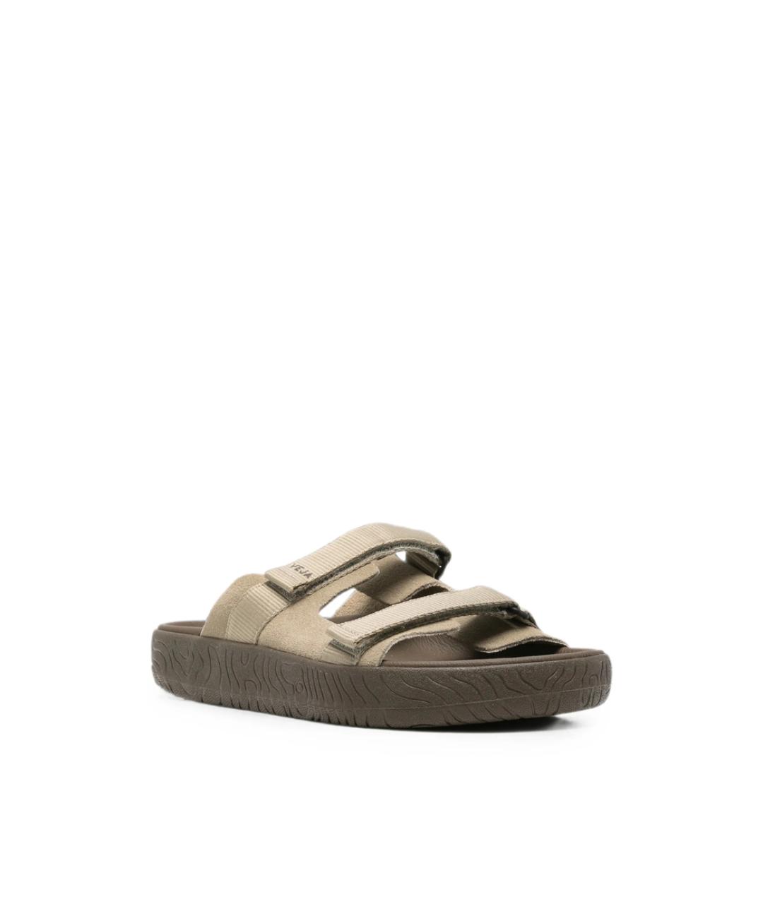 VEJA Бежевые замшевые шлепанцы, фото 3