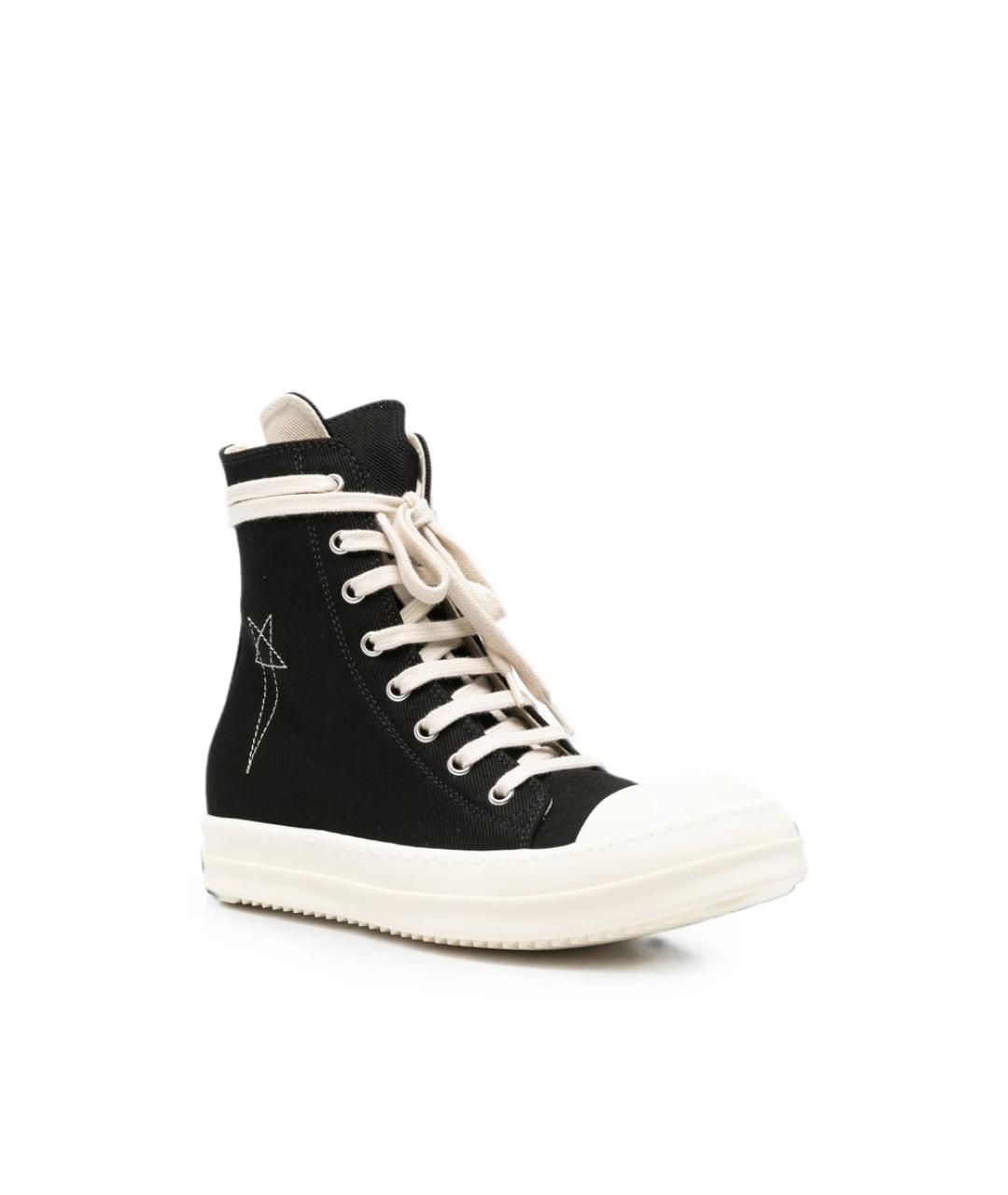 RICK OWENS DRKSHDW Черные текстильные кеды, фото 2