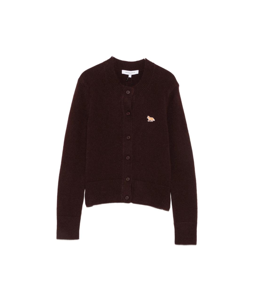 MAISON KITSUNE Фиолетовый шерстяной кардиган, фото 1