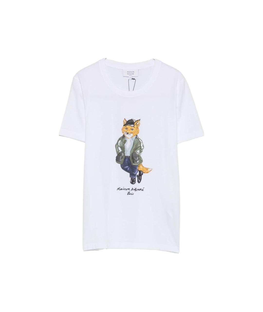 MAISON KITSUNE Белая хлопковая футболка, фото 1