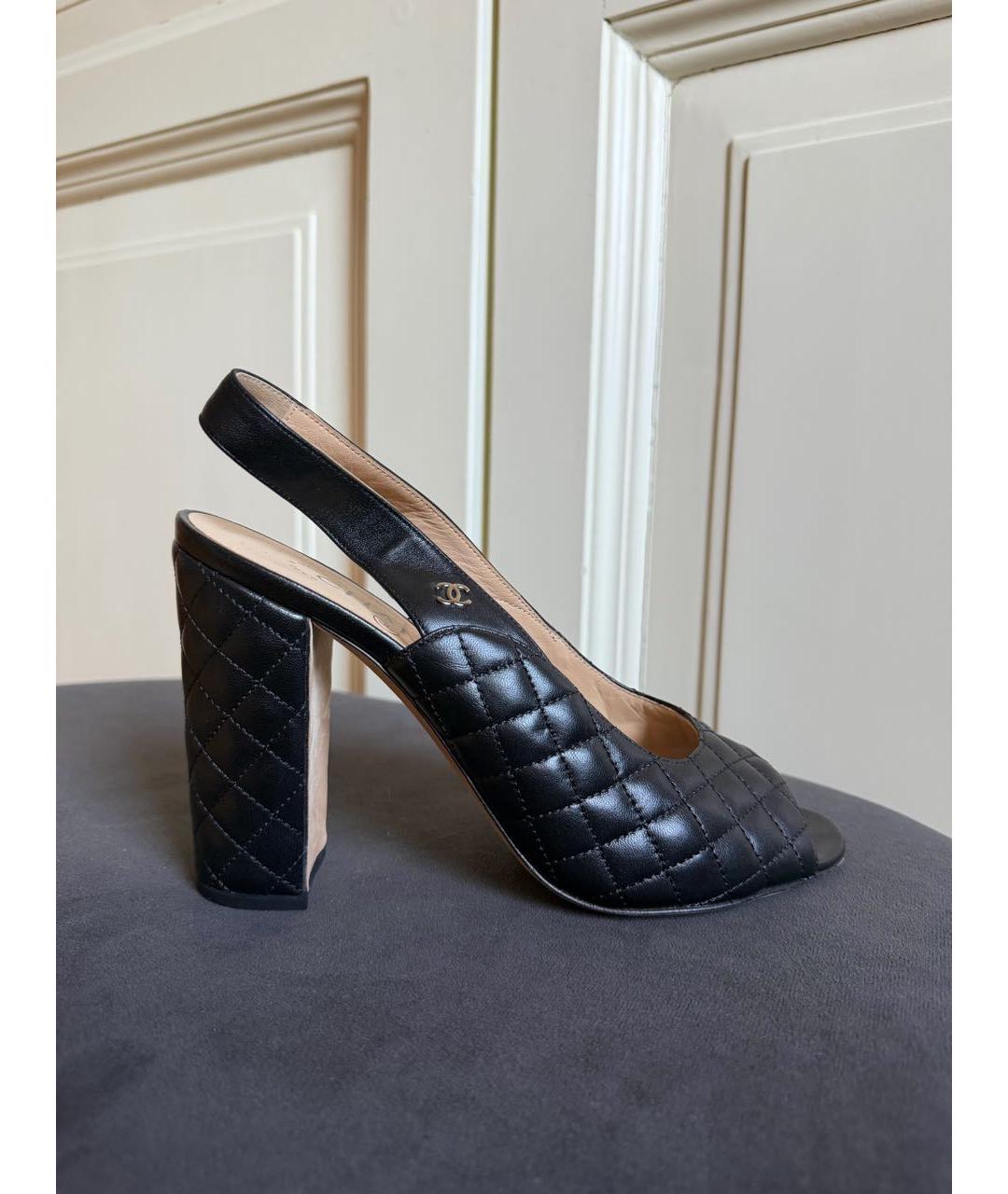 CHANEL Черные кожаные туфли, фото 6