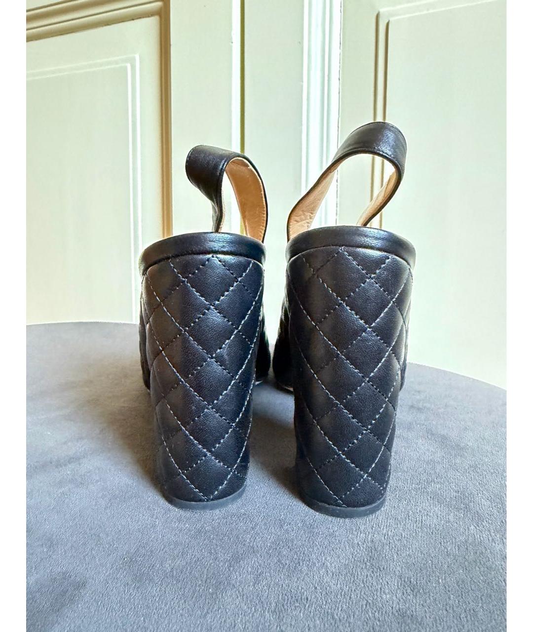 CHANEL Черные кожаные туфли, фото 4