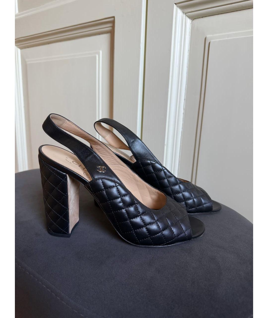 CHANEL Черные кожаные туфли, фото 5