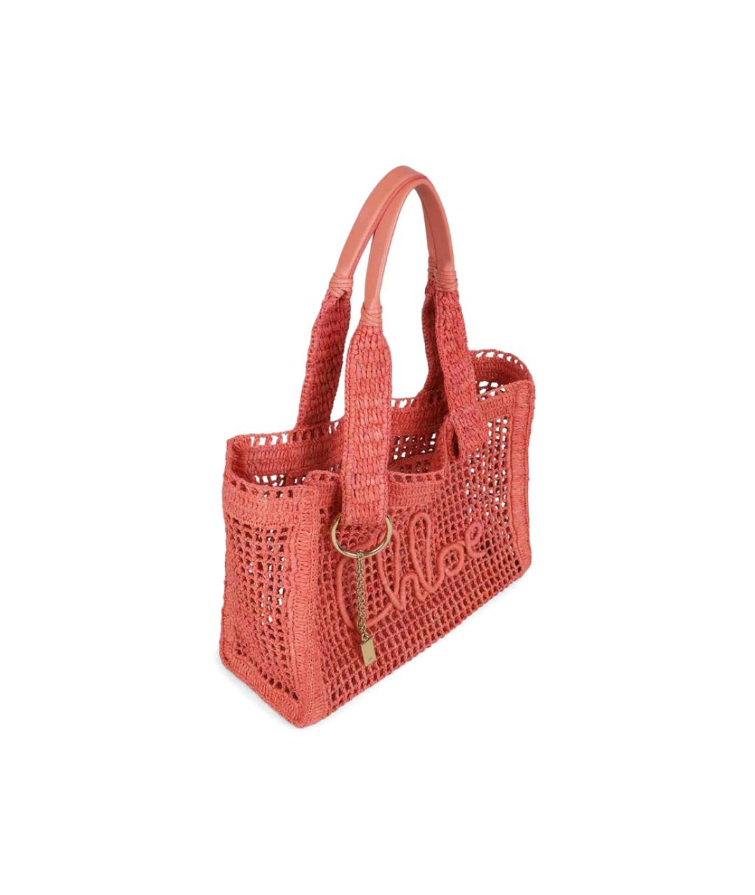 CHLOE Розовая плетеная сумка тоут, фото 2