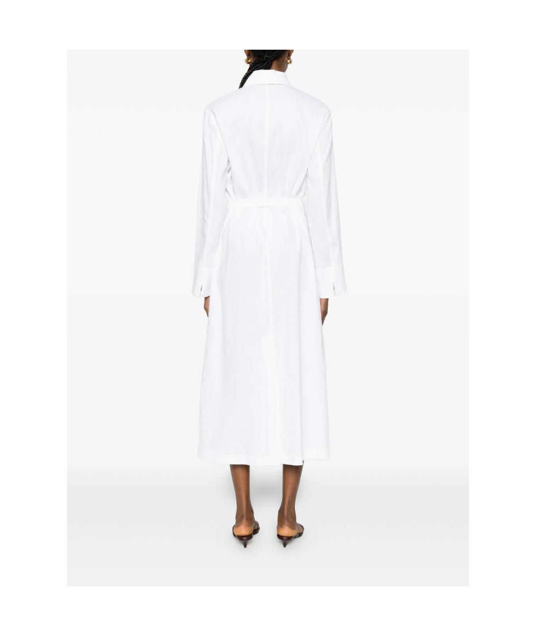 MAX MARA Белое льняное повседневное платье, фото 4