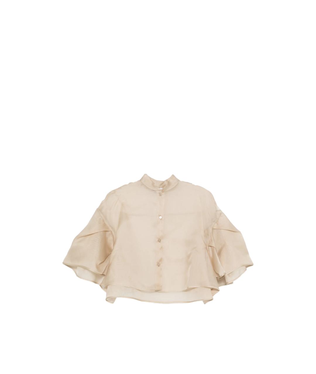 MAX MARA Бежевая шелковая рубашка, фото 1